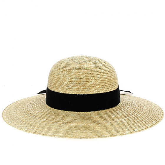 Sandy Natural Straw Wide-Brimmed Hat - Fléchet