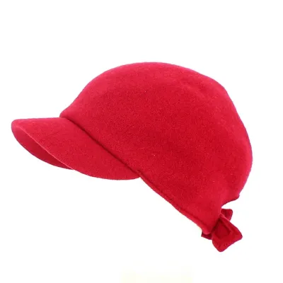 Casquette Gavroche Mélania Rouge Laine - Traclet Reference : 12098 | Chapellerie Traclet