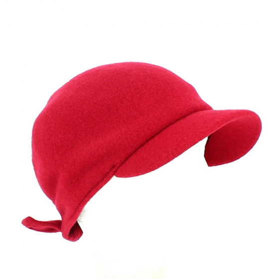 Melania Red Wool Newsboy Cap - Traclet