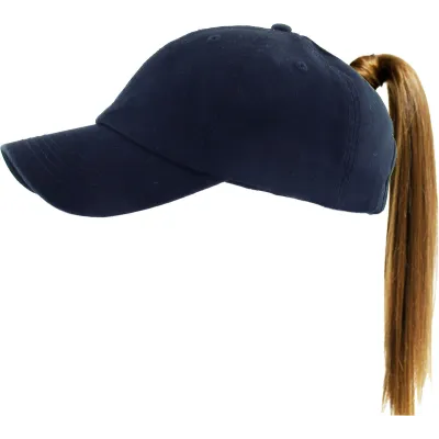 Women's Navy Ponytail Baseball Cap - Traclet Reference: 12107 | Traclet Hat Shop