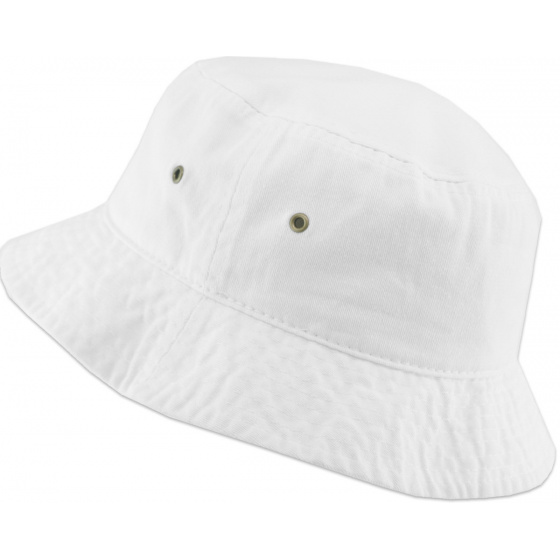 White Cotton Bucket Hat