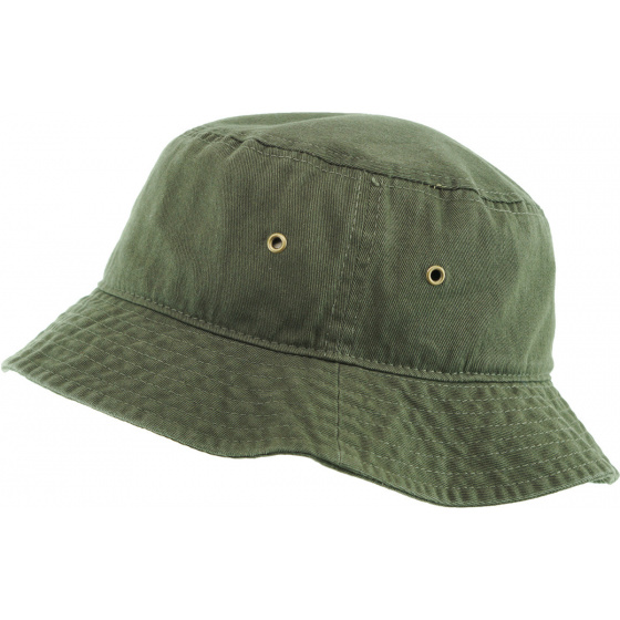 Khaki cotton bucket hat