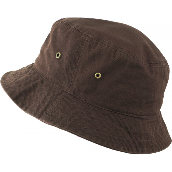 Brown Cotton Bucket Hat