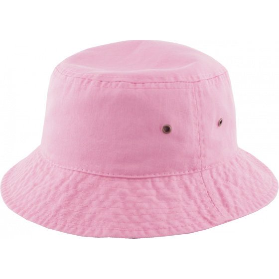 Pink cotton bucket hat