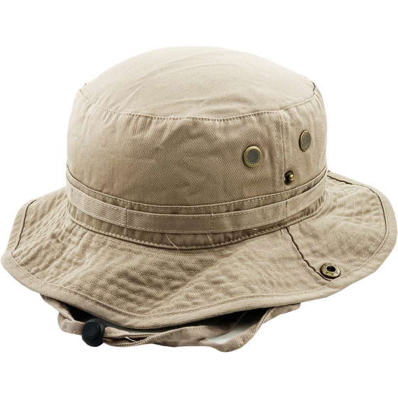 Cotton bucket hat with cord Ethos Beige