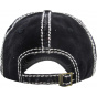 Black Cotton Bald Eagle Strapback Cap - Kbthos