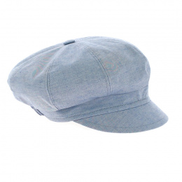 Pascaline Cotton Newsboy Cap Blue - Fléchet