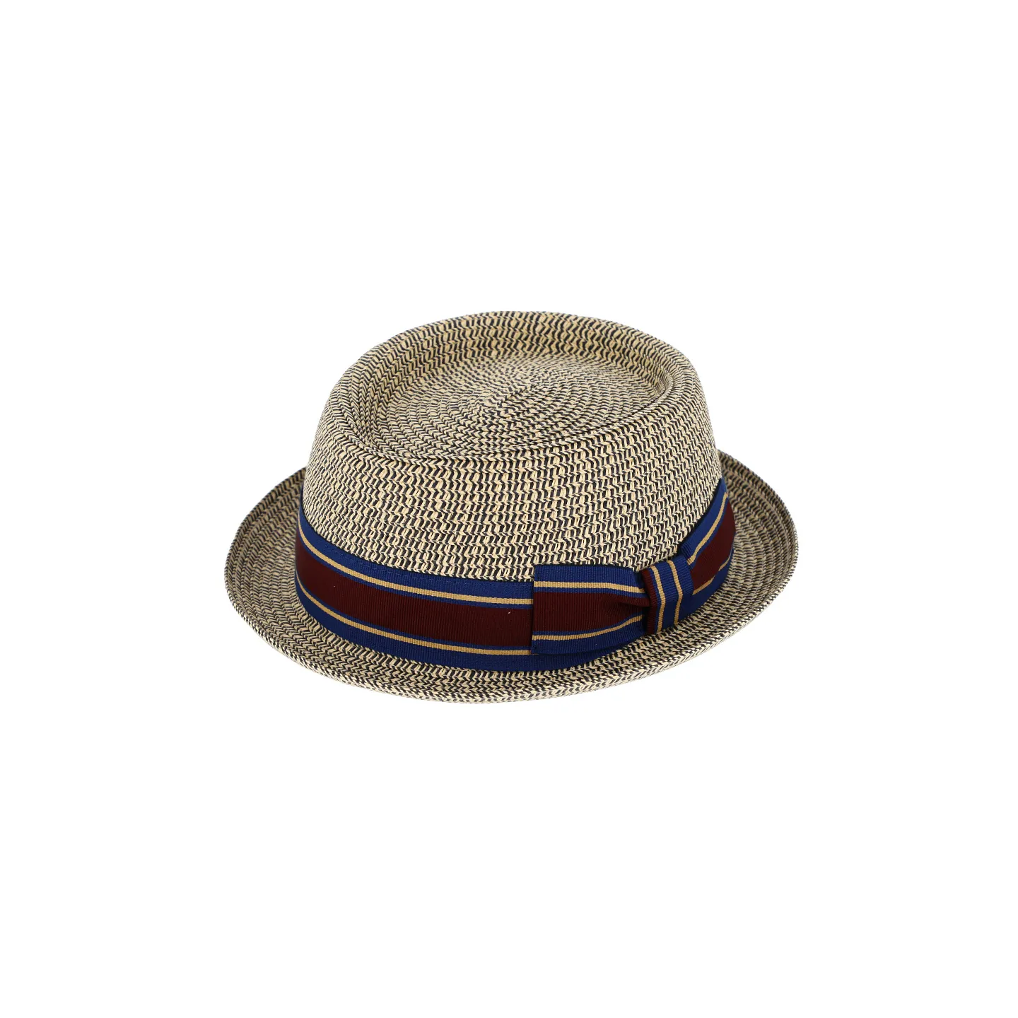 Chapeau PorkPie Palerme Papier Beige & Marine - Traclet