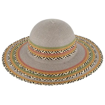 Gray Guadalupe Paper Straw Capeline Hat - Traclet Reference: 12125 | Traclet Hat Shop