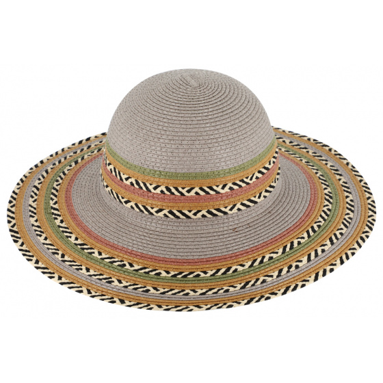 Gray Guadalupe Paper Straw Capeline Hat - Traclet