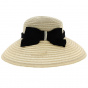 Andrea Hemp & Cotton Beige Wide Brim Hat - Mayser