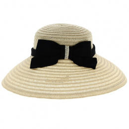 Andrea Hemp & Cotton Beige Wide Brim Hat - Mayser