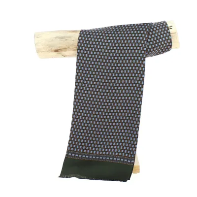 Foulard de Soie Louis Vert & Bleu - Traclet Reference : 12188 | Chapellerie Traclet