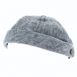 Ocean Blue Linen Docker Cap Cooper - MTM