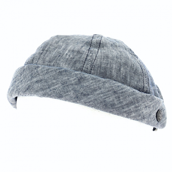 Ocean Blue Linen Docker Cap Cooper - MTM