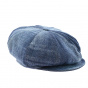 Alfredo Recycled Denim Patchwork Newsboy Cap - Traclet