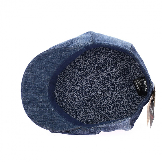 Alfredo Recycled Denim Patchwork Newsboy Cap - Traclet Alfredo Recycled Denim Patchwork Newsboy Cap - Traclet