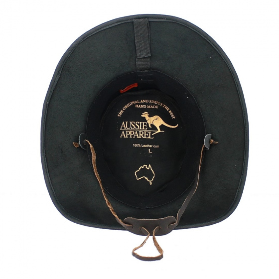 Traveller Hat Bandjo Black Leather - Aussie Apparel Traveller Hat Bandjo Black Leather - Aussie Apparel