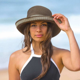 Chapeau Breton Femme Très Chic Marron & Ivoire- Emthunzini Hats