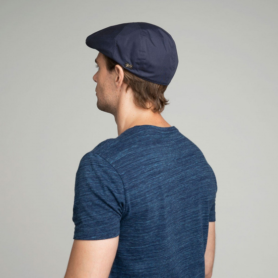 Graham Waterproof Flat Cap Navy - Bailey