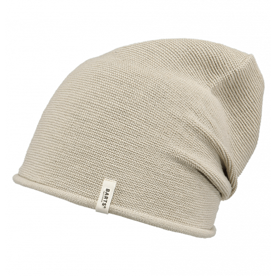 Long Caiman Beige Cotton Beanie - Barts