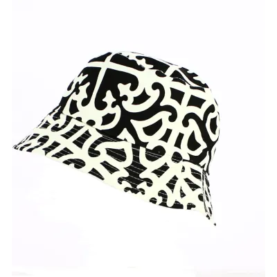Black and White Baroque Bucket Hat - Traclet Reference: 12075 | Chapellerie Traclet