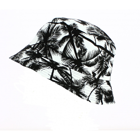 Black and White Palmers Bucket Hat - Traclet