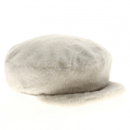 Gypso Faux Fur Cream Newsboy Cap - Barts