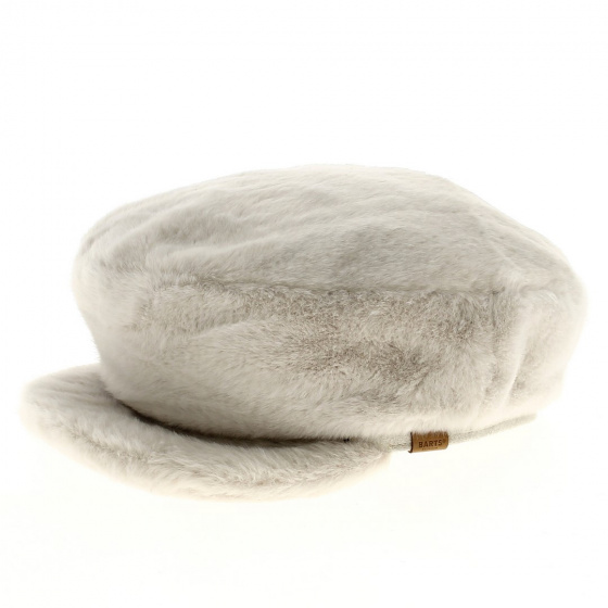 Gypso Faux Fur Cream Newsboy Cap - Barts