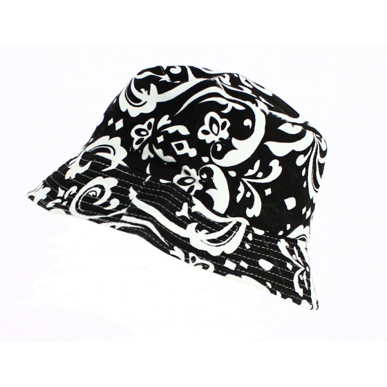 Black and White Floral Bucket Hat - Traclet