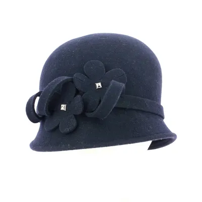 Sophia Felt Wool Cloche Hat in navy - Traclet Reference: 12290 | Traclet Hat Shop