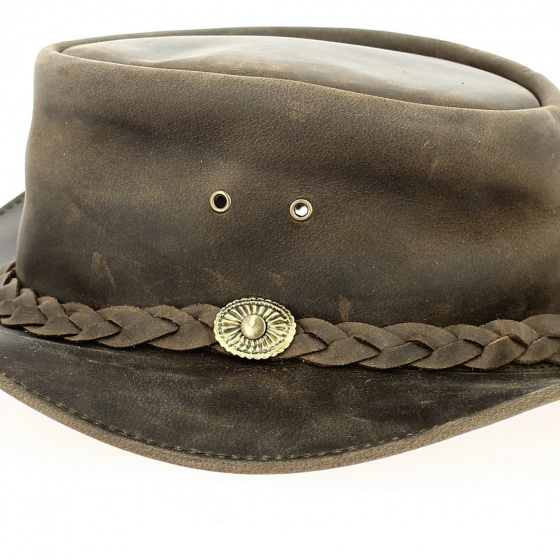 Chapeau Traveller Cuir Tressé Marron - Traclet Chapeau Traveller Cuir Tressé Marron - Traclet