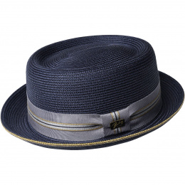 Navy Blue Porkpie Carver Hat - Bailey