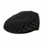 Black striped flat cap 100% cotton