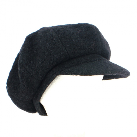 Black Wool Rasta Newsboy Cap - Traclet