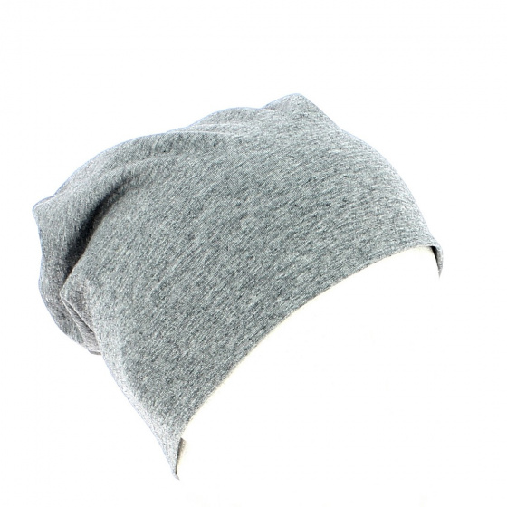 Long Grey Cotton Hype Beanie - Traclet