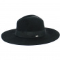 Piper Black Wool Felt Wide Brim Hat - Brixton