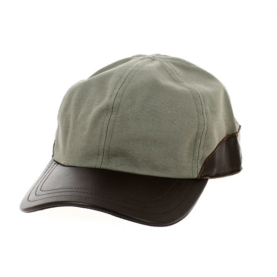 Casquette Baseball Gisbon Cuir Kaki - Jacaru