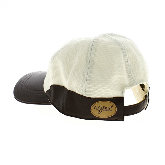 Casquette Baseball Gisbon Cuir Ecru - Jacaru