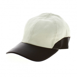 Casquette Baseball Gisbon Cuir Ecru - Jacaru