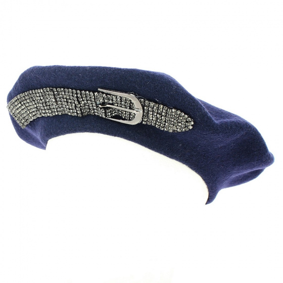 Basque Beret Rhinestone Creation Wool - Traclet