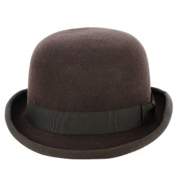 Brown Wool Felt Major Bowler Hat - Traclet