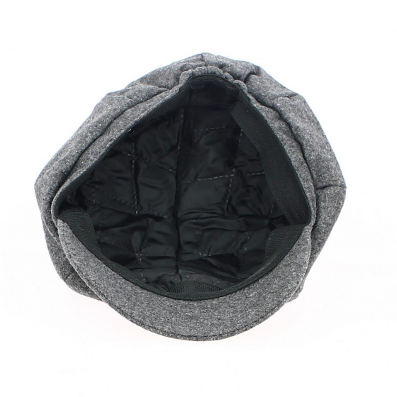 Yelena Grey Wool Newsboy Cap - Traclet