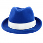 Trilby Albastru Blue Wool Felt Hat - Traclet