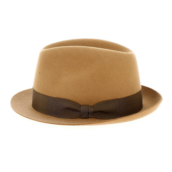 Barna Wool Felt Trilby Hat Brown - Traclet