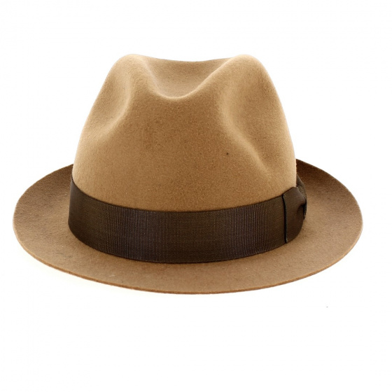 Barna Wool Felt Trilby Hat Brown - Traclet