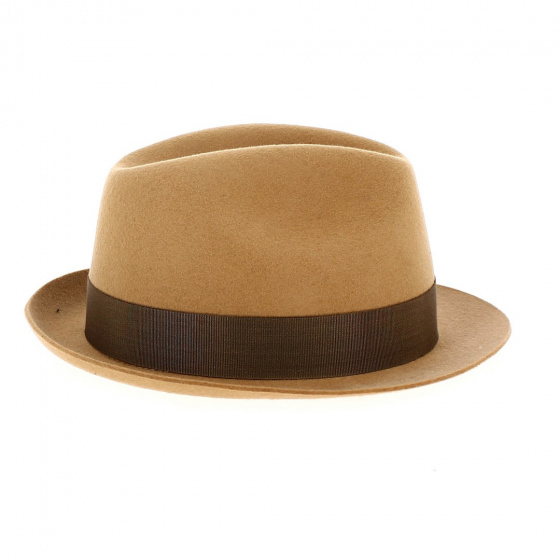 Barna Wool Felt Trilby Hat Brown - Traclet