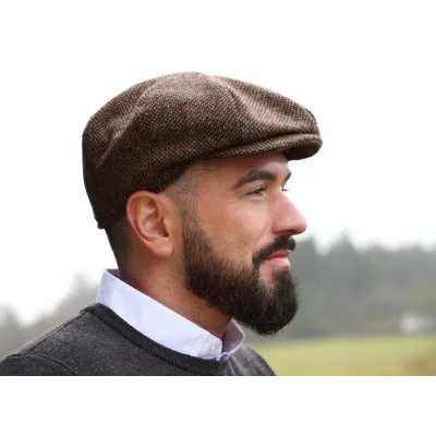 Casquette homme forme Irlandaise Marron chiné - Hanna hats