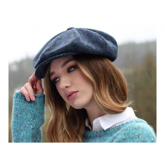 Clonmel Mottled Blue Irish Cap - Hanna Hats Clonmel Mottled Blue Irish Cap - Hanna Hats