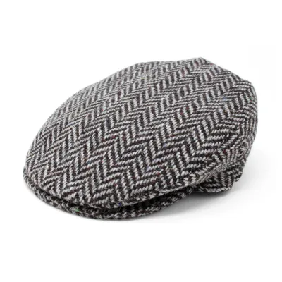Casquette plate chevrons gris chiné - Boutique Hanna Hats Reference : 5662 | Chapellerie Traclet